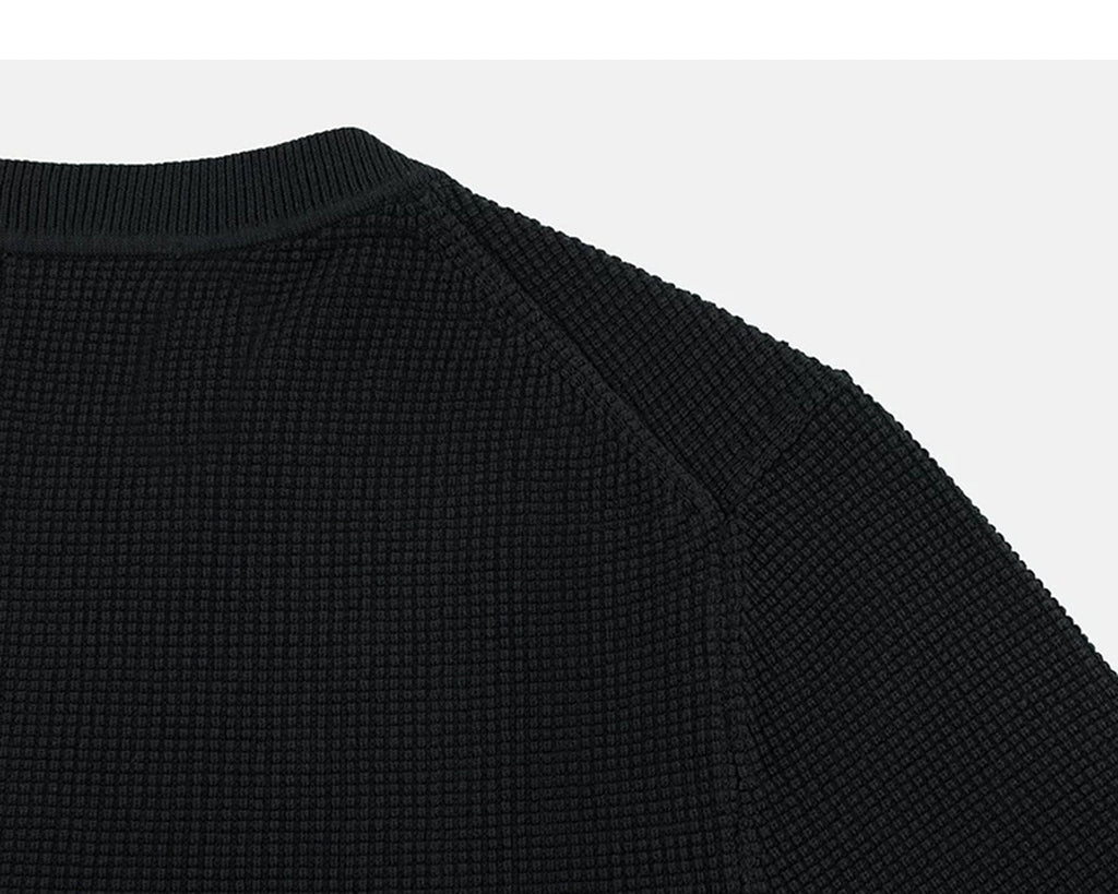 Waffle-Knit Crewneck Sweater - COPPING THREADS - IDLT