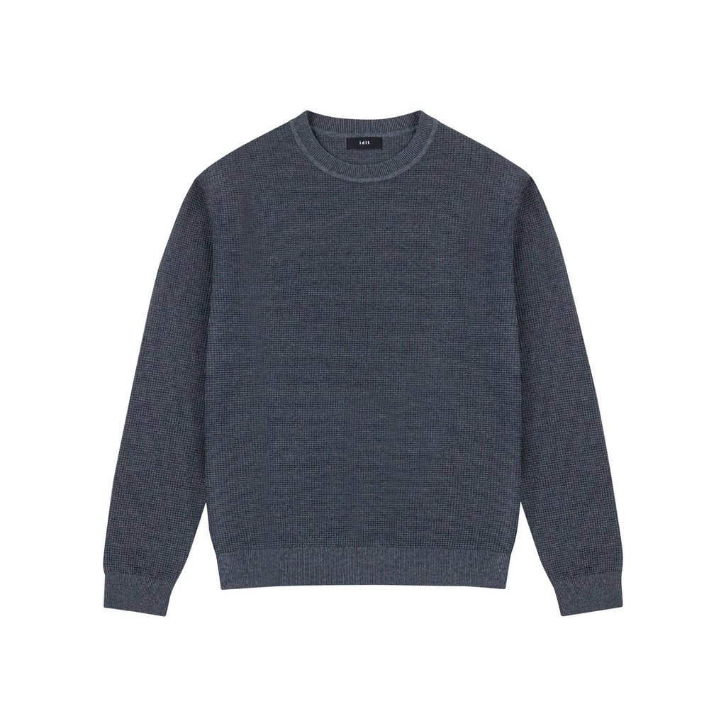 Waffle-Knit Crewneck Sweater - COPPING THREADS - IDLT