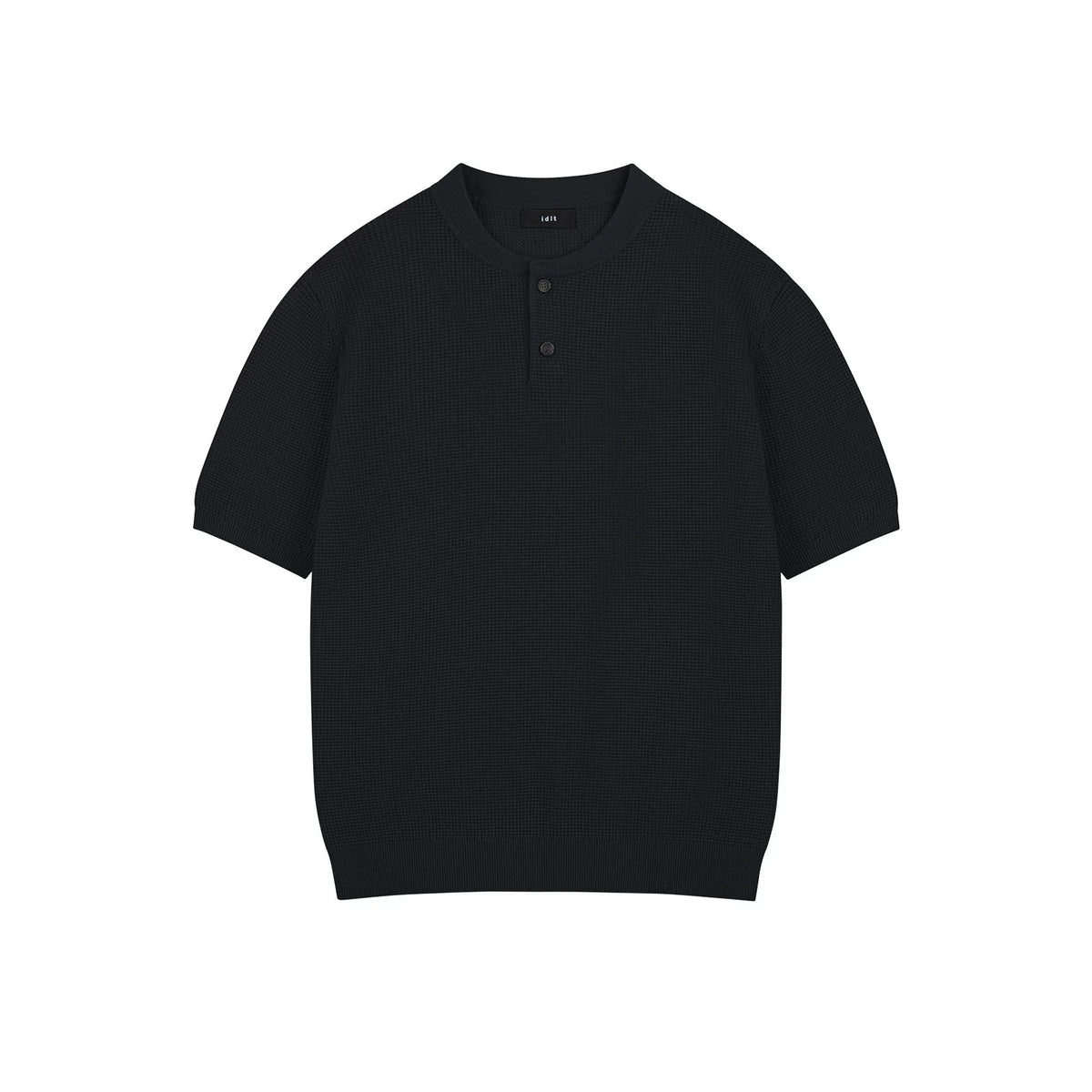 Waffle-Knit Henley Tee - COPPING THREADS - IDLT