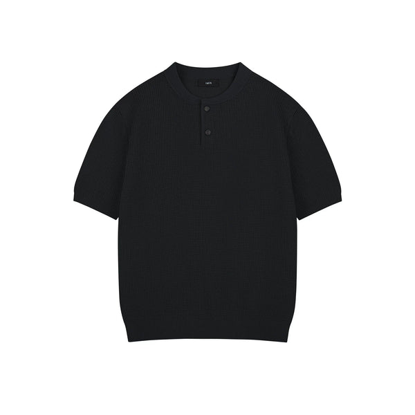Waffle-Knit Henley Tee - COPPING THREADS - IDLT