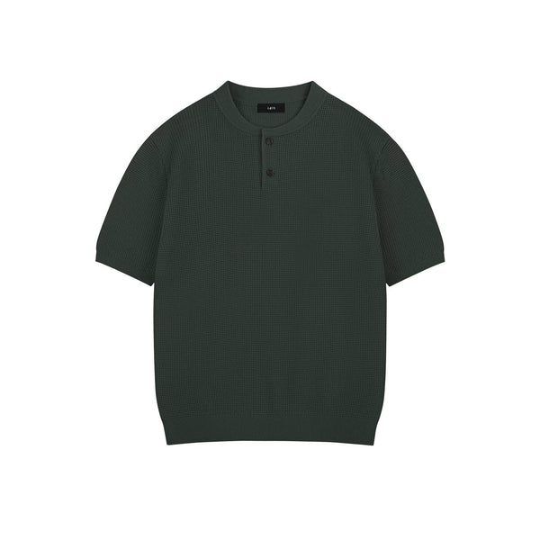 Waffle-Knit Henley Tee - COPPING THREADS - IDLT