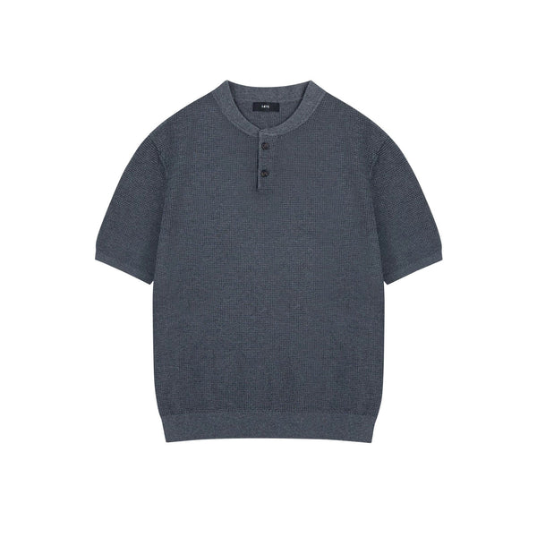 Waffle-Knit Henley Tee - COPPING THREADS - IDLT