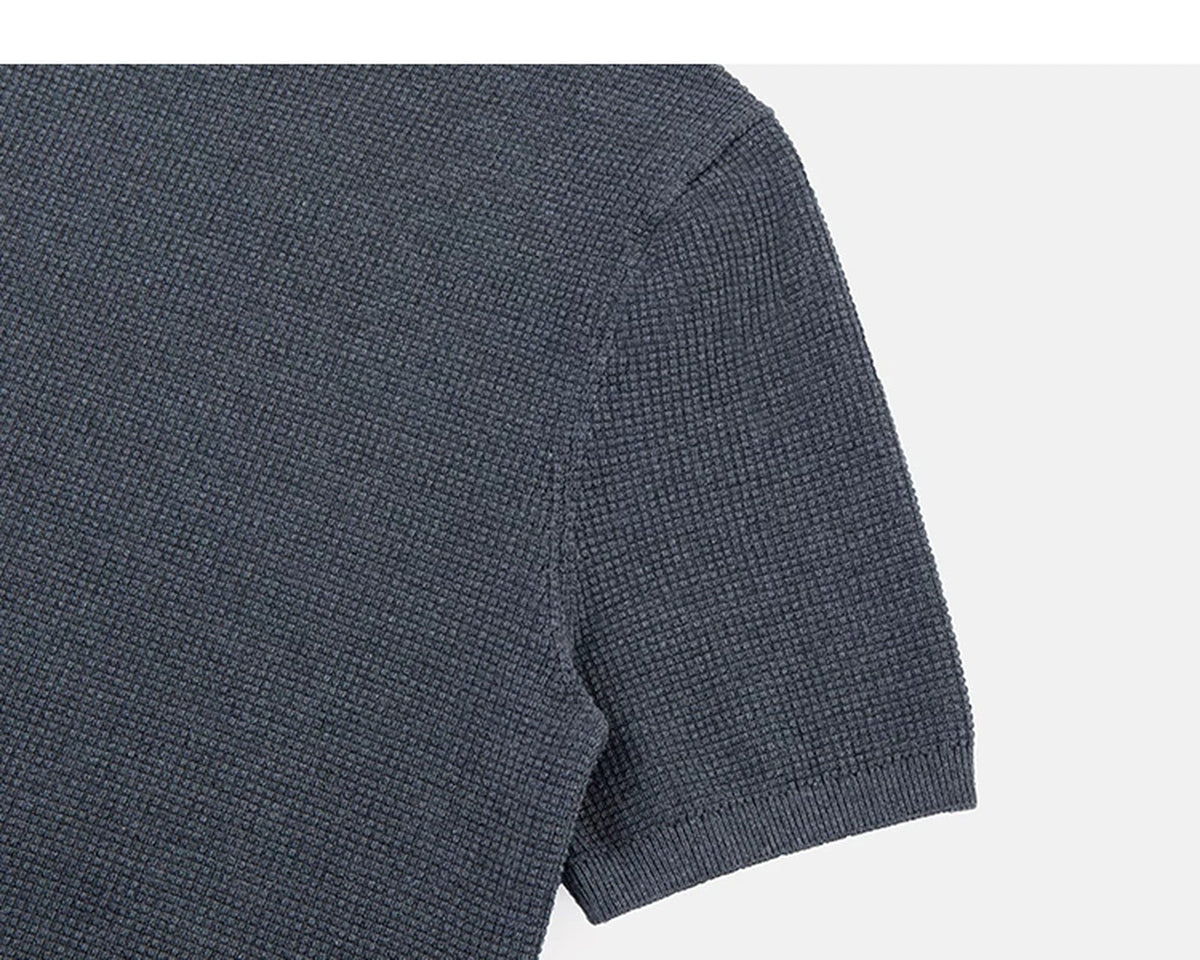 Waffle-Knit Henley Tee - COPPING THREADS - IDLT