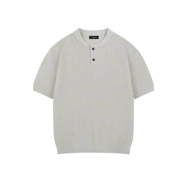 Waffle-Knit Henley Tee - COPPING THREADS - IDLT