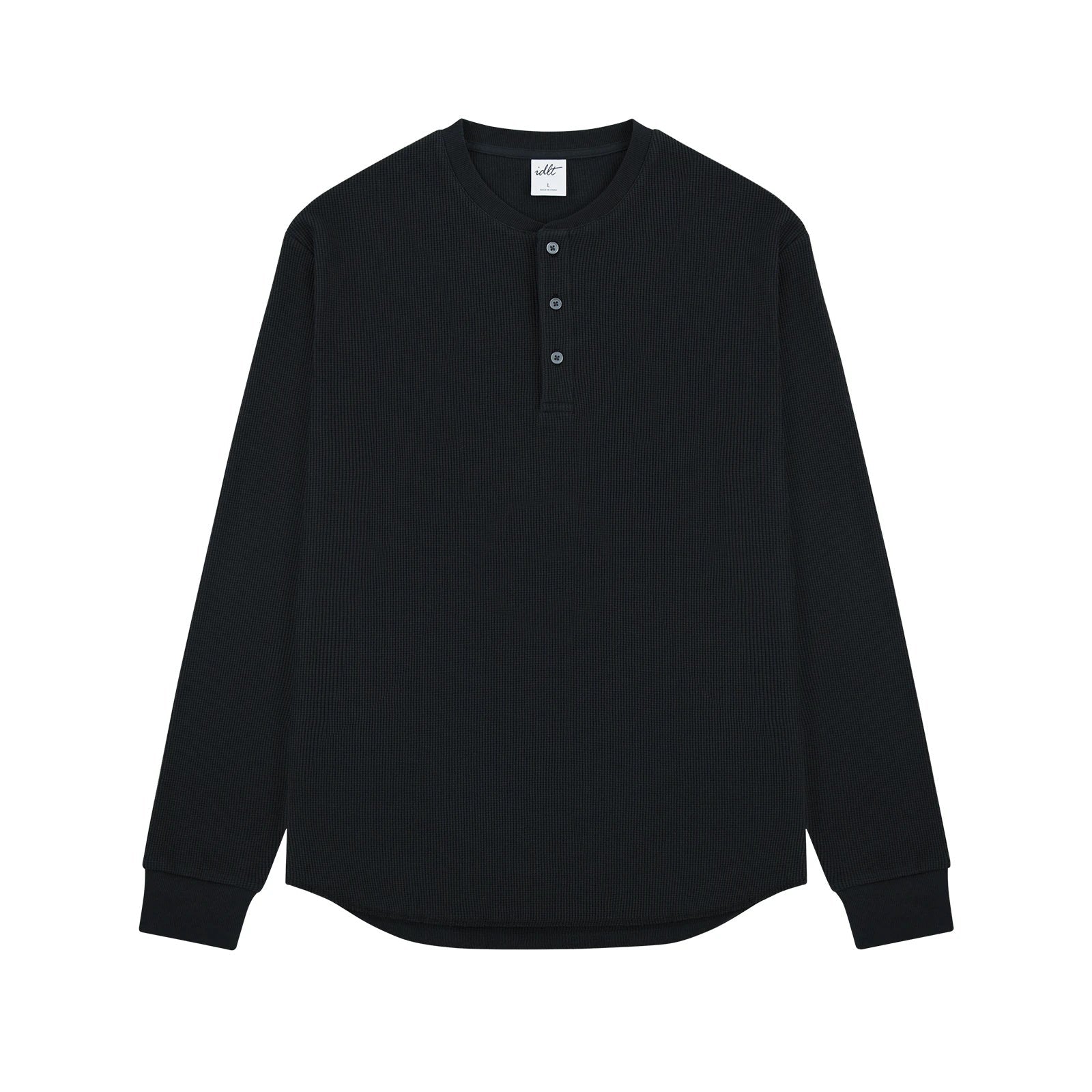 Waffle Long-Sleeve Henley 서브 이미지