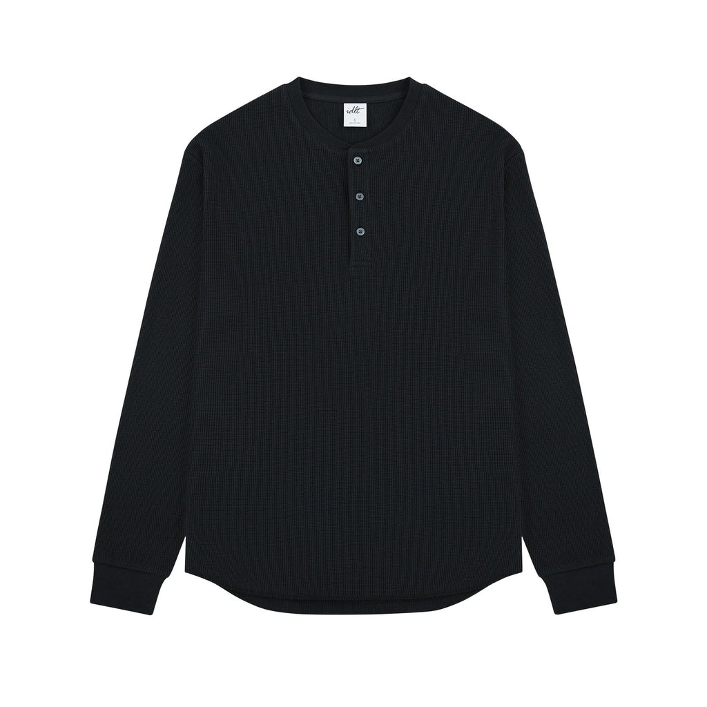 Waffle Long-Sleeve Henley - COPPING THREADS - IDLT