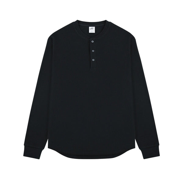 Waffle Long-Sleeve Henley - COPPING THREADS - IDLT