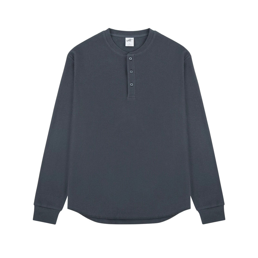 Waffle Long-Sleeve Henley - COPPING THREADS - IDLT