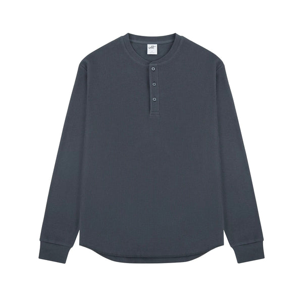 Waffle Long-Sleeve Henley - COPPING THREADS - IDLT