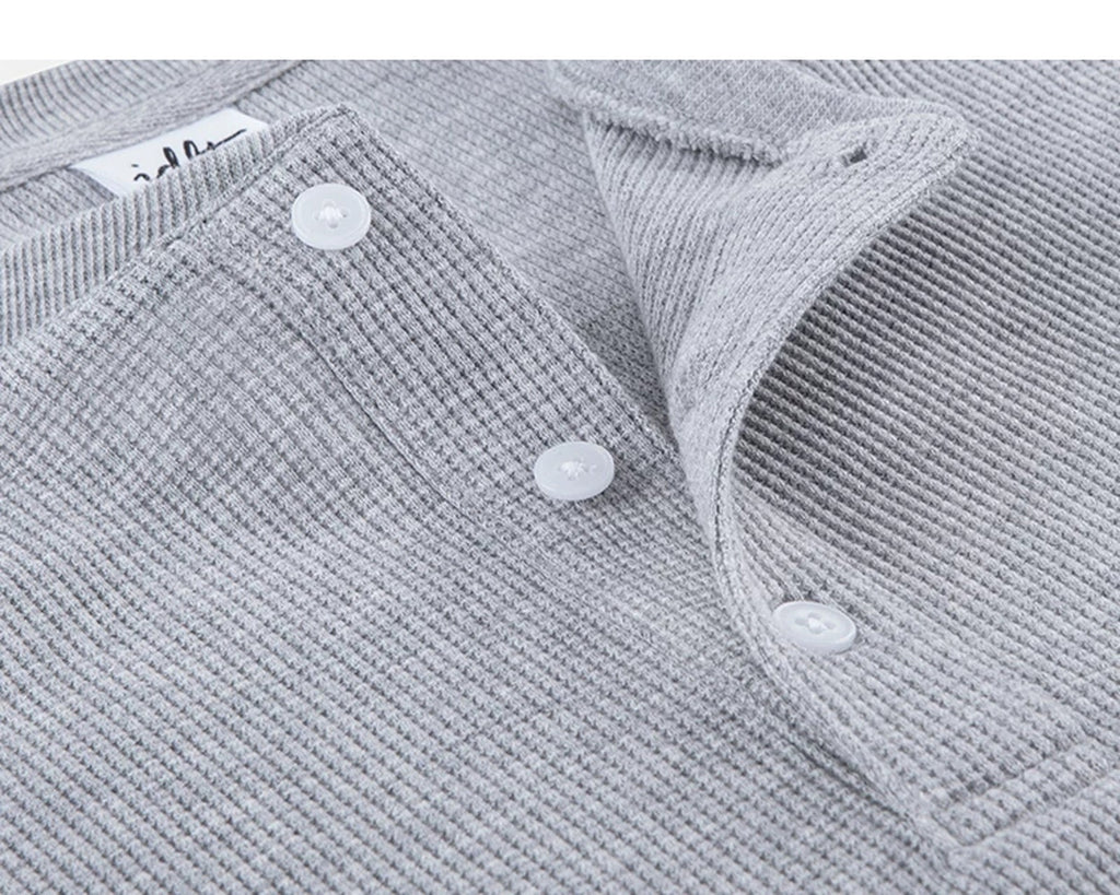 Waffle Long-Sleeve Henley - COPPING THREADS - IDLT