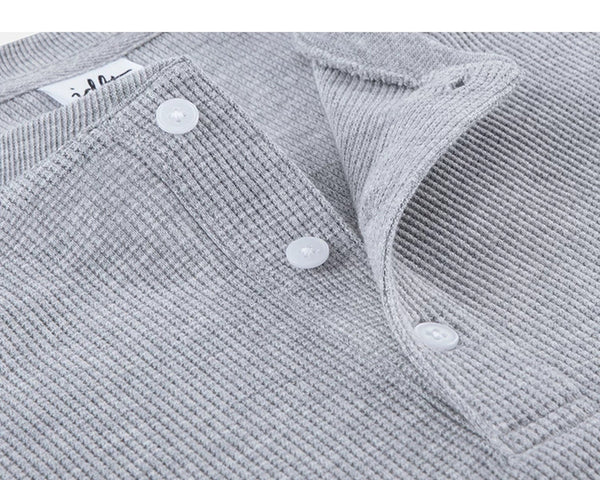 Waffle Long-Sleeve Henley - COPPING THREADS - IDLT