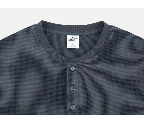Waffle Long-Sleeve Henley - COPPING THREADS - IDLT