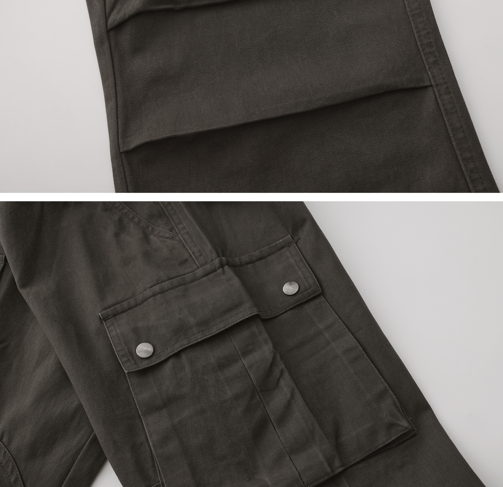 Washed Charcoal Multi - Pocket Utility Cargo Pants - COPPING THREADS - Coldstone
