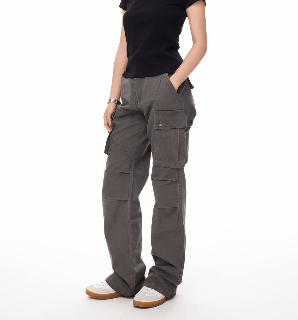 Washed Charcoal Multi - Pocket Utility Cargo Pants - COPPING THREADS - Coldstone