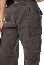 Washed Charcoal Multi - Pocket Utility Cargo Pants - COPPING THREADS - Coldstone