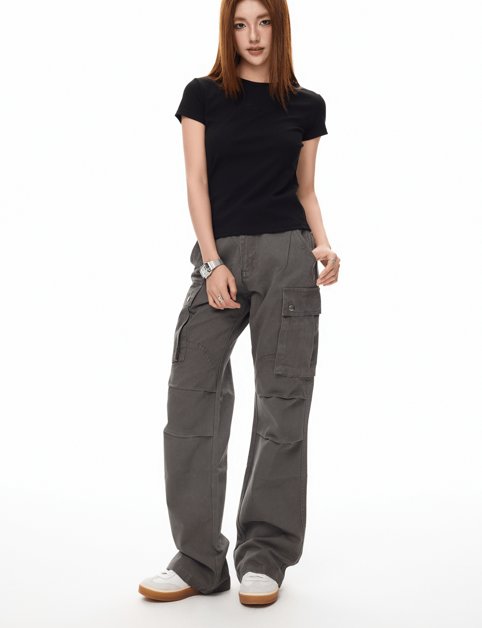 Washed Charcoal Multi - Pocket Utility Cargo Pants - COPPING THREADS - Coldstone