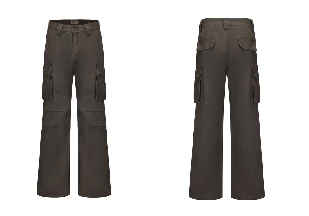 Washed Charcoal Multi - Pocket Utility Cargo Pants - COPPING THREADS - Coldstone