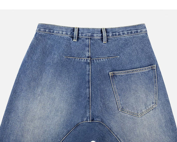 Washed Curved-Leg Jeans - COPPING THREADS - IDLT