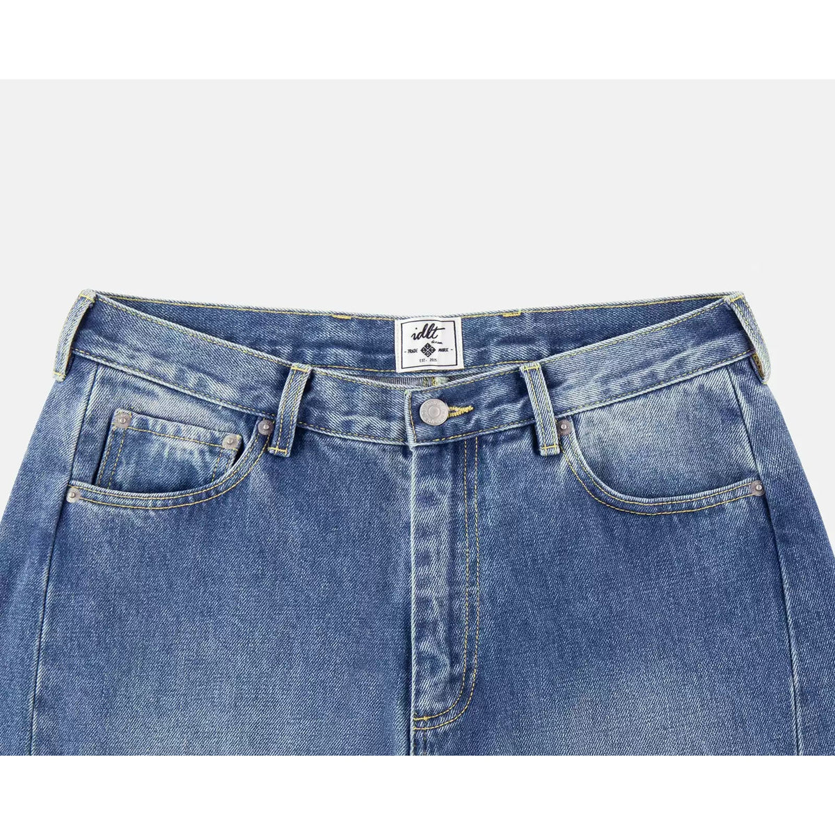 Washed Curved-Leg Jeans - COPPING THREADS - IDLT