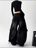 Washed Distressed Wide - Leg Denim - COPPING THREADS - CT Select