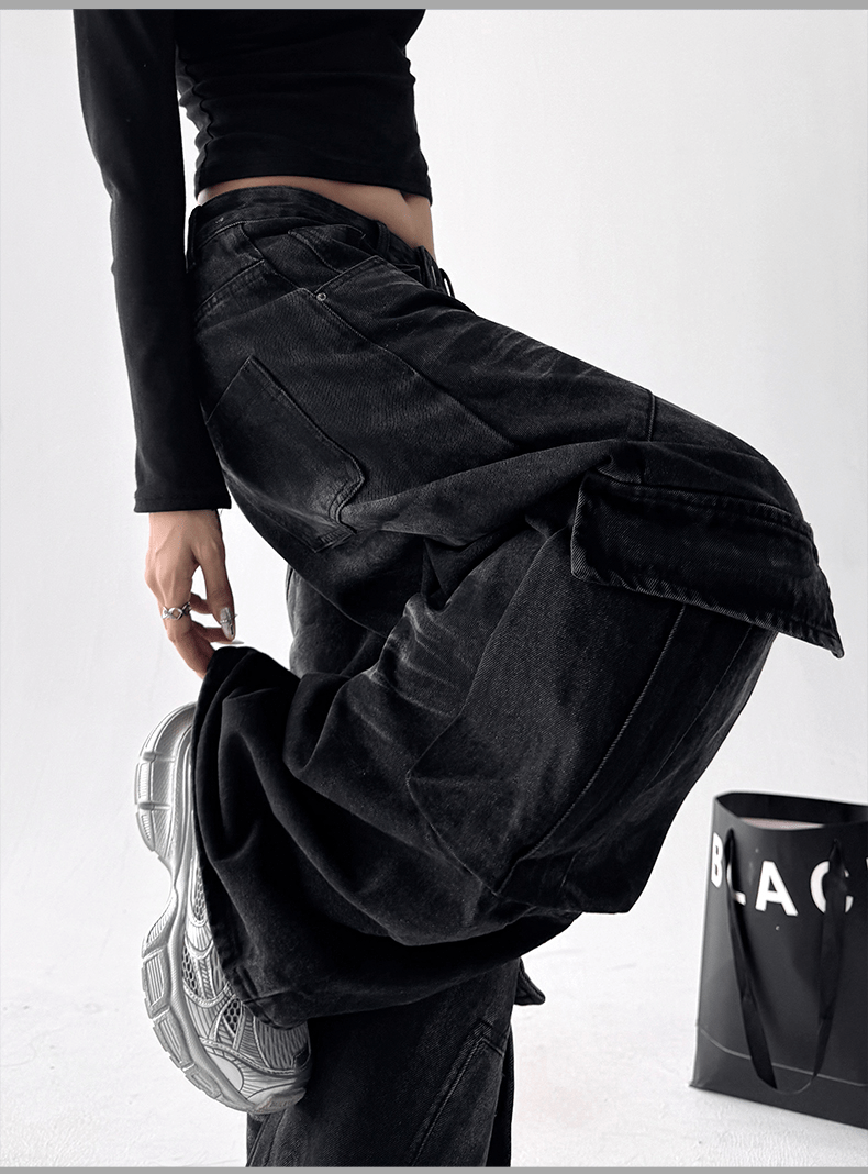 Washed Distressed Wide - Leg Denim - COPPING THREADS - CT Select