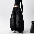 Washed Distressed Wide - Leg Denim - COPPING THREADS - CT Select