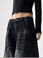 Washed Distressed Wide - Leg Denim - COPPING THREADS - CT Select