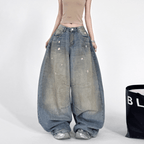 Washed Distressed Wide - Leg Drag Jeans - COPPING THREADS - CT Select