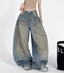 Washed Distressed Wide - Leg Drag Jeans - COPPING THREADS - CT Select