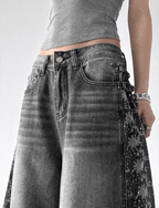 Washed Floral Side - Panel Wide - Leg Jeans – CT9593 - COPPING THREADS - CT Select