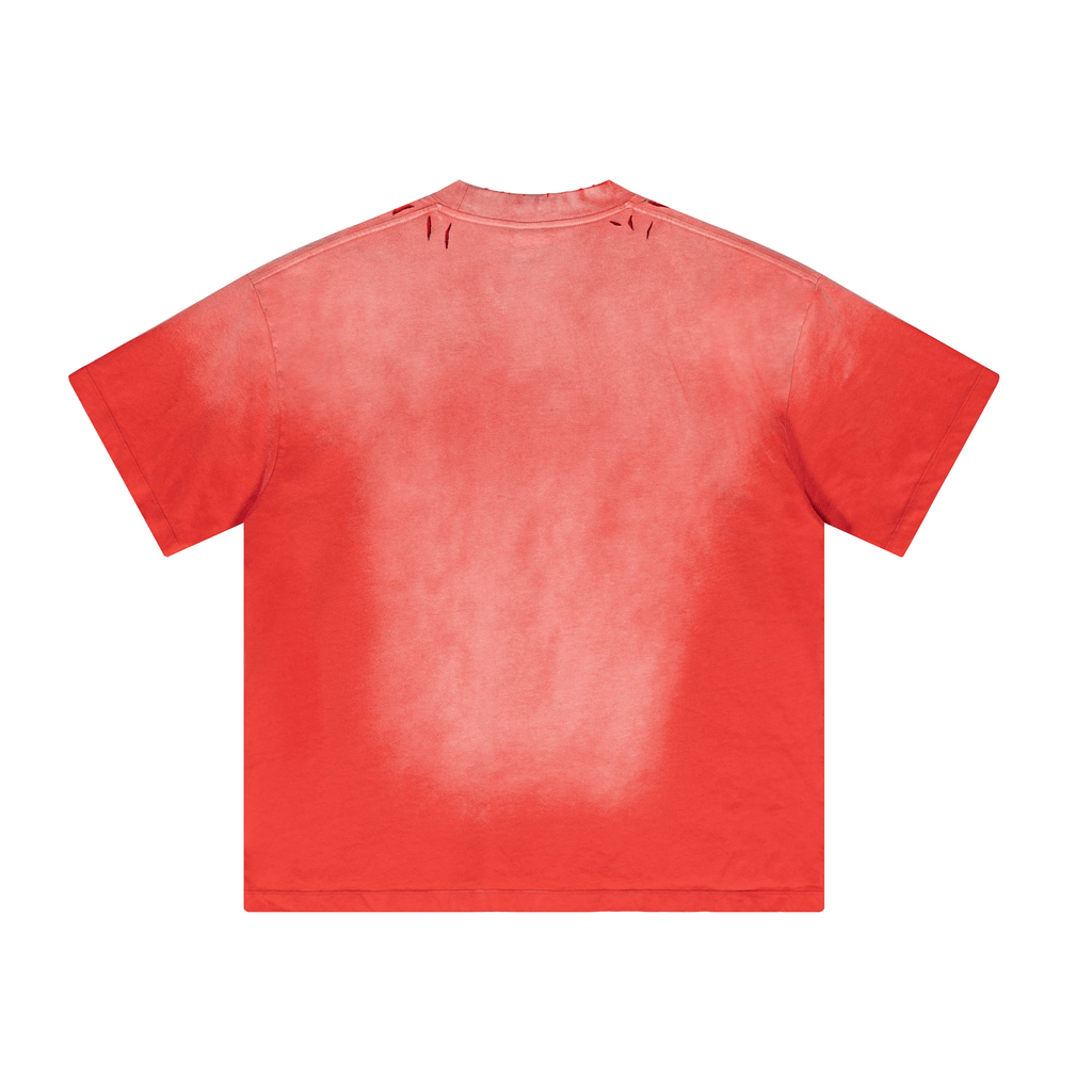 Washed Gradient Distressed Oversized Tee - COPPING THREADS - CT Basics