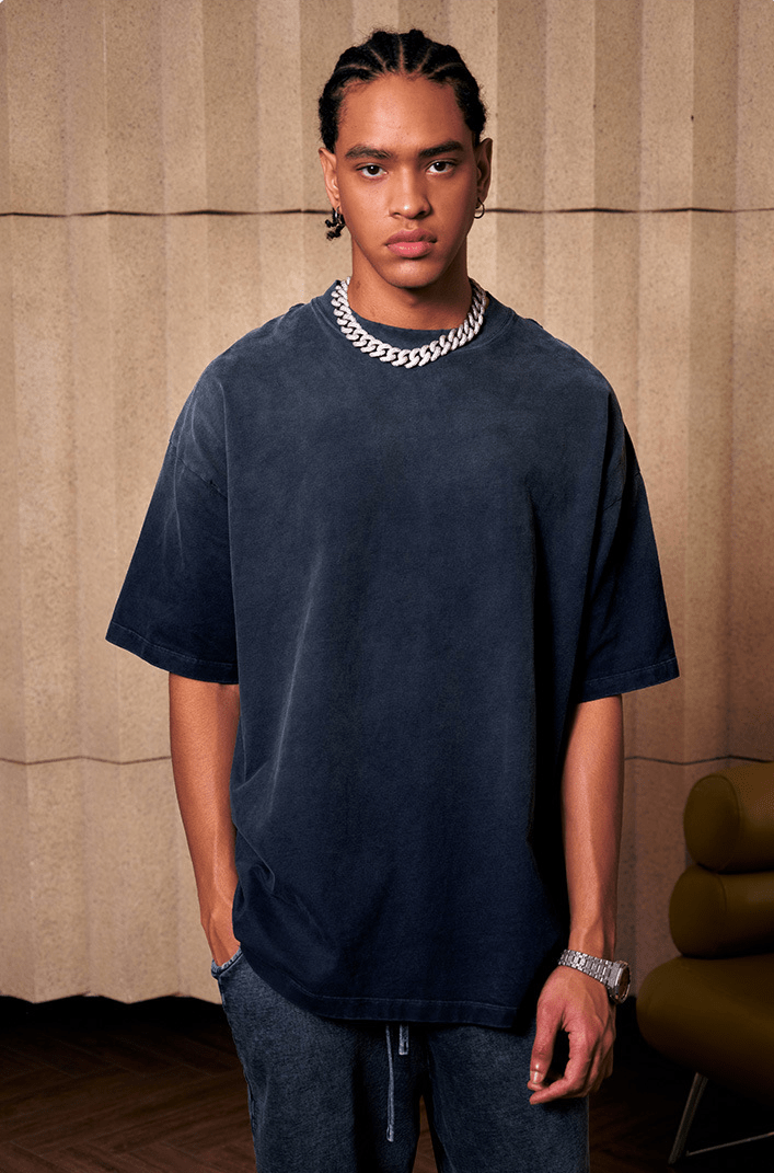 Washed Gradient Distressed Oversized Tee - COPPING THREADS - CT Basics