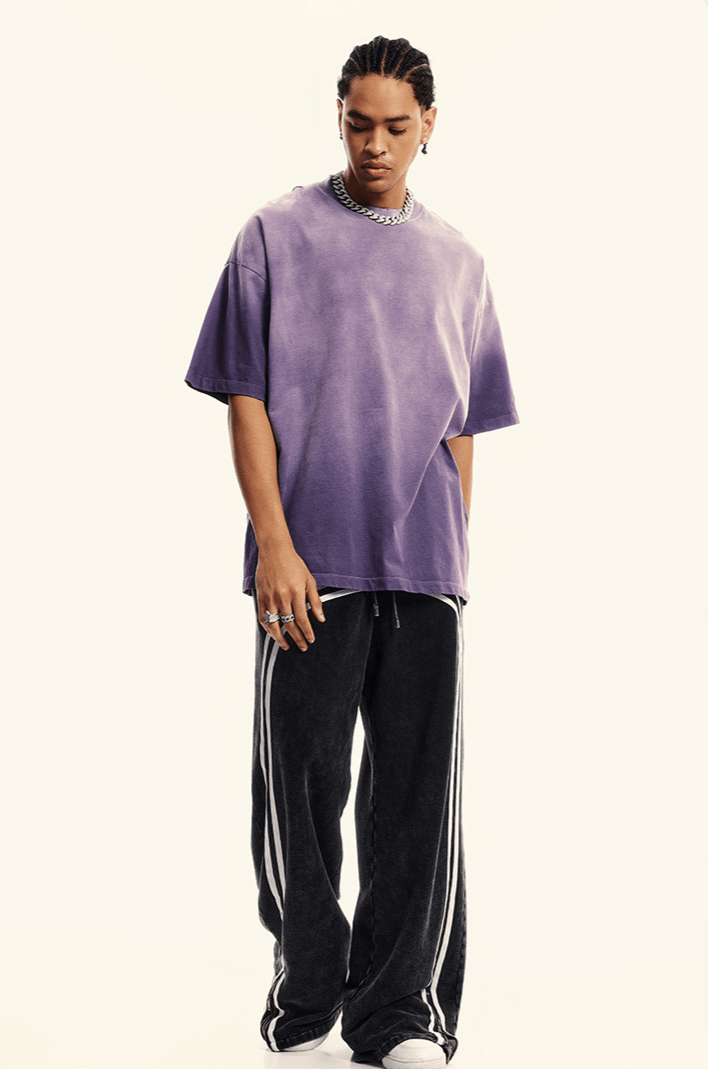 Washed Gradient Distressed Oversized Tee - COPPING THREADS - CT Basics