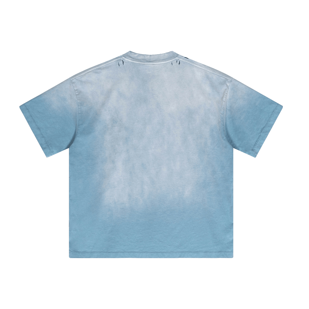 Washed Gradient Distressed Oversized Tee - COPPING THREADS - CT Basics
