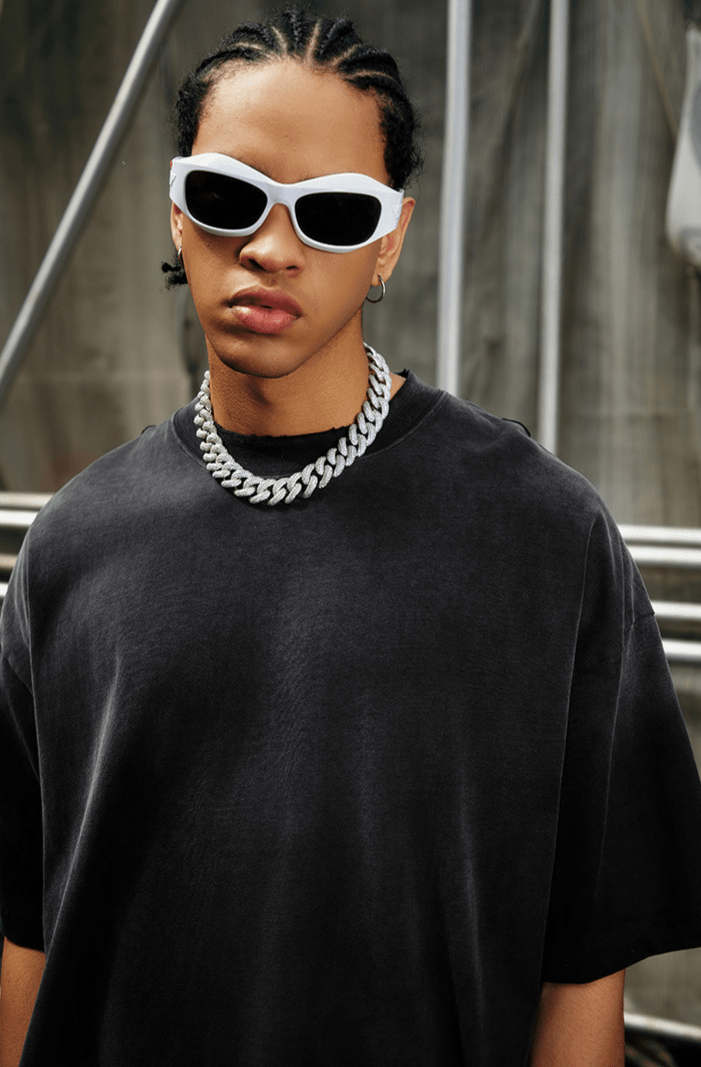 Washed Gradient Distressed Oversized Tee - COPPING THREADS - CT Basics