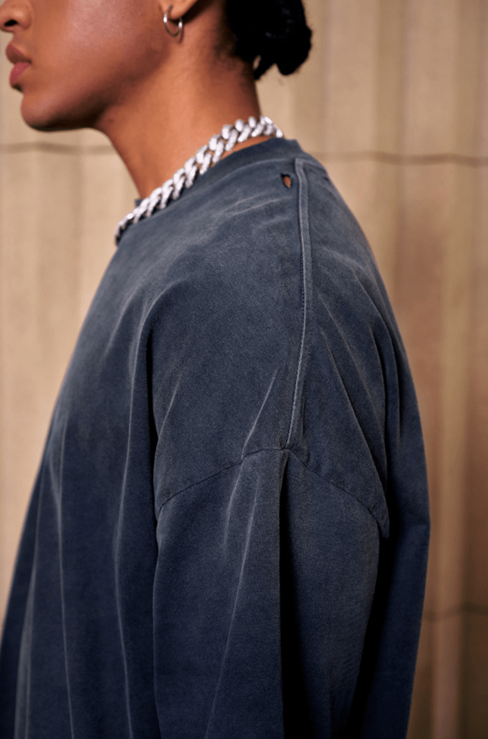 Washed Gradient Distressed Oversized Tee - COPPING THREADS - CT Basics