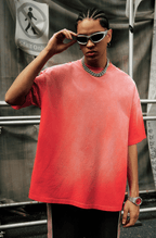 Washed Gradient Distressed Oversized Tee - COPPING THREADS - CT Basics