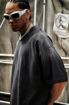 Washed Gradient Distressed Oversized Tee - COPPING THREADS - CT Basics