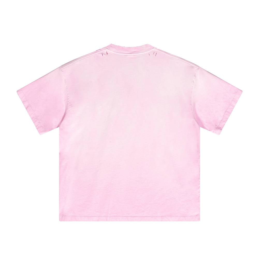 Washed Gradient Distressed Oversized Tee - COPPING THREADS - CT Basics