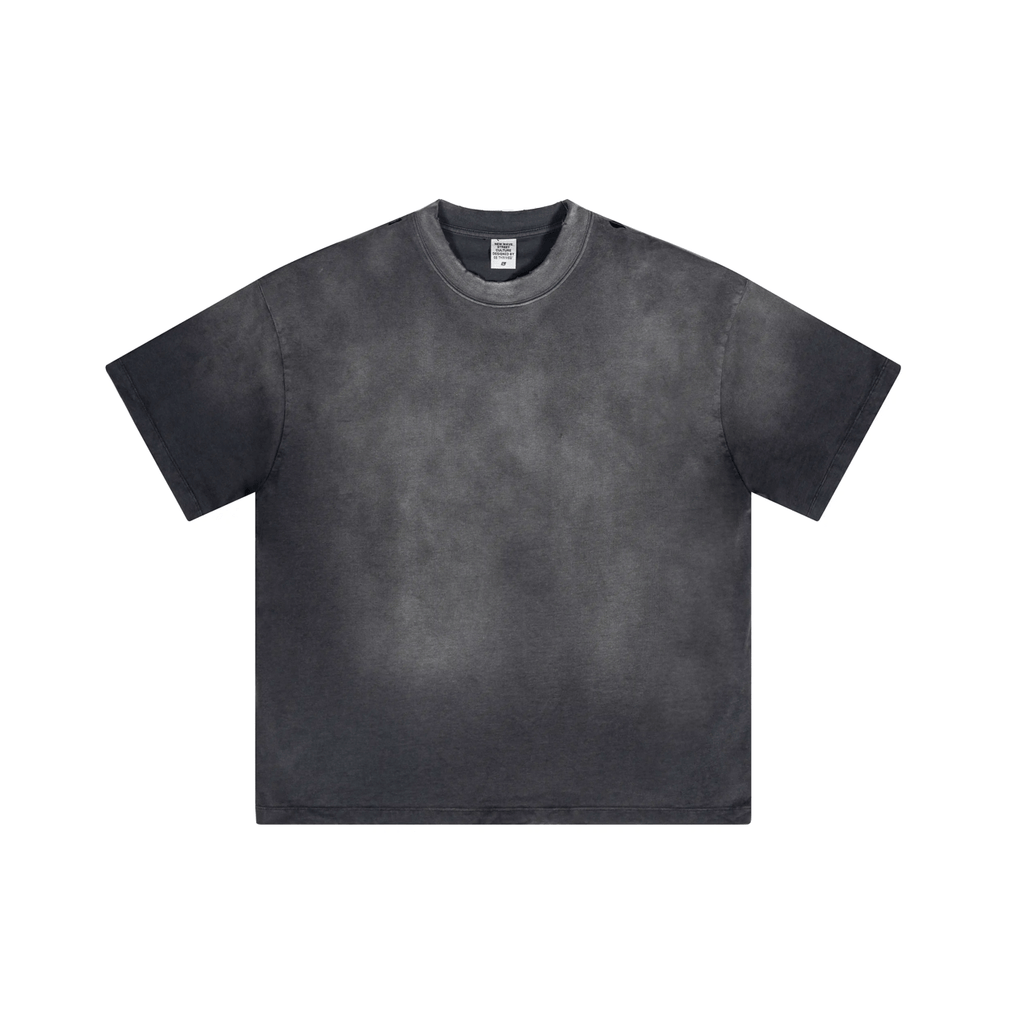 Washed Gradient Distressed Oversized Tee - COPPING THREADS - CT Basics