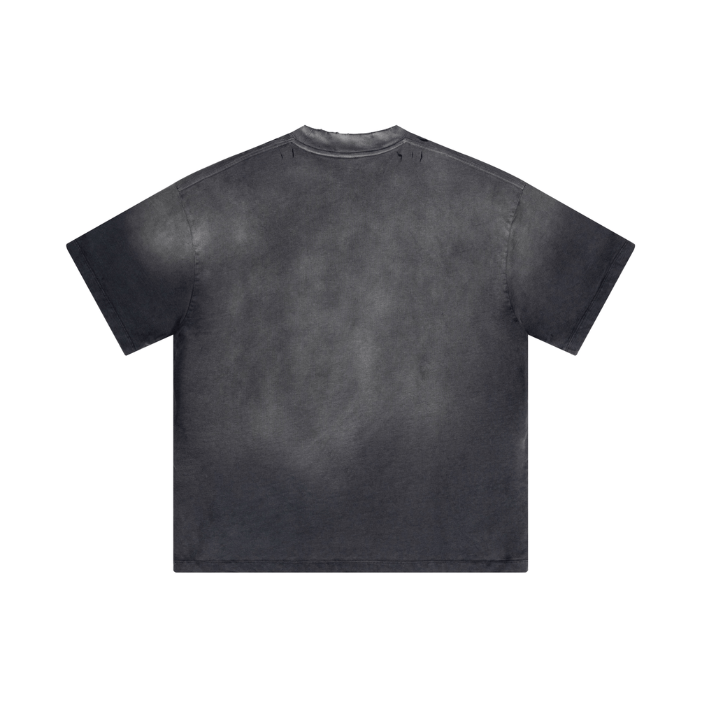 Washed Gradient Distressed Oversized Tee - COPPING THREADS - CT Basics
