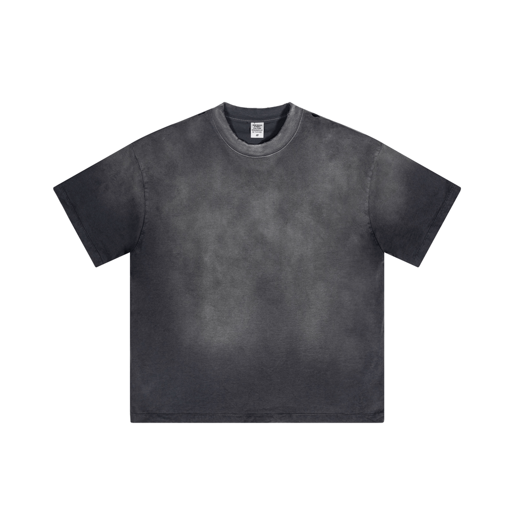Washed Gradient Distressed Oversized Tee - COPPING THREADS - CT Basics