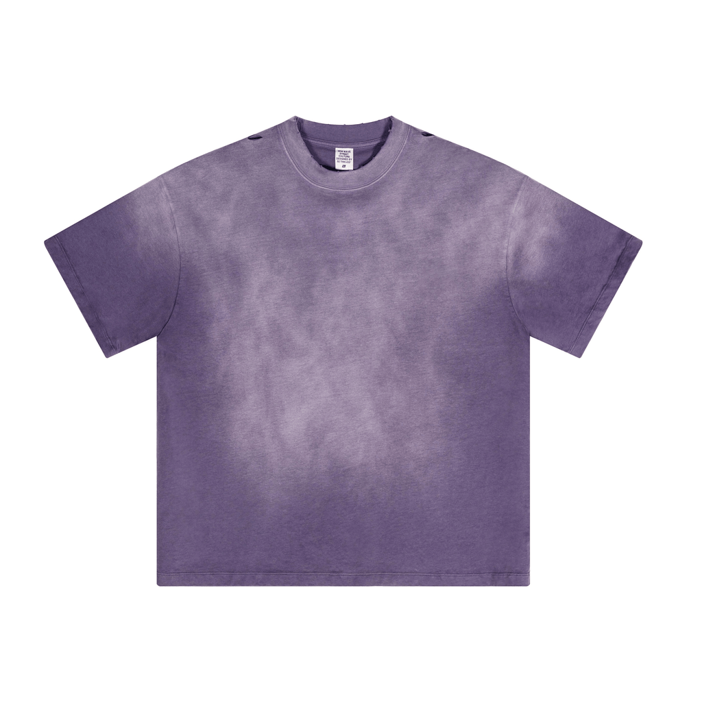 Washed Gradient Distressed Oversized Tee - COPPING THREADS - CT Basics