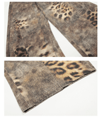 Washed Leopard Print Curved - Leg Jeans - COPPING THREADS - CT Select