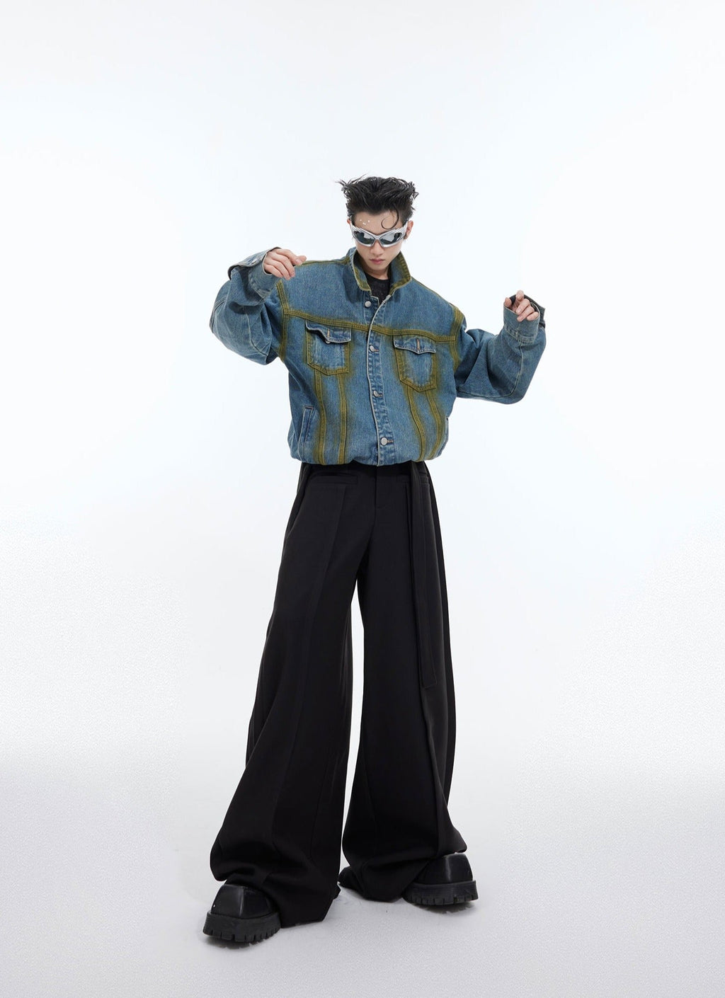 Washed Spray - Paint Gradient Denim Jacket - COPPING THREADS - ArguE CulturE