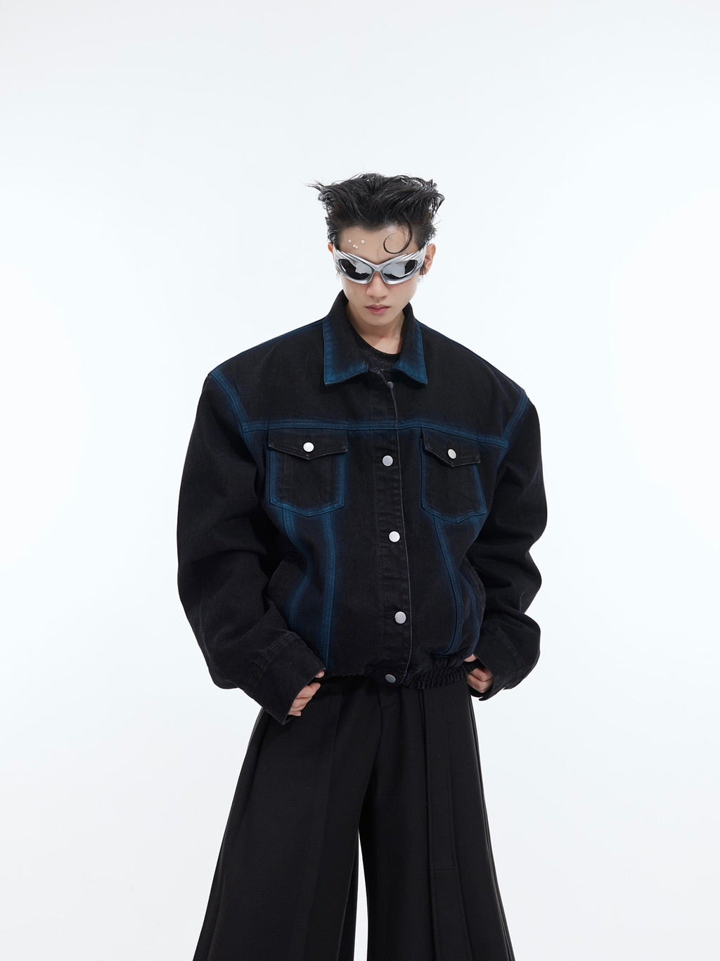 Washed Spray - Paint Gradient Denim Jacket - COPPING THREADS - ArguE CulturE