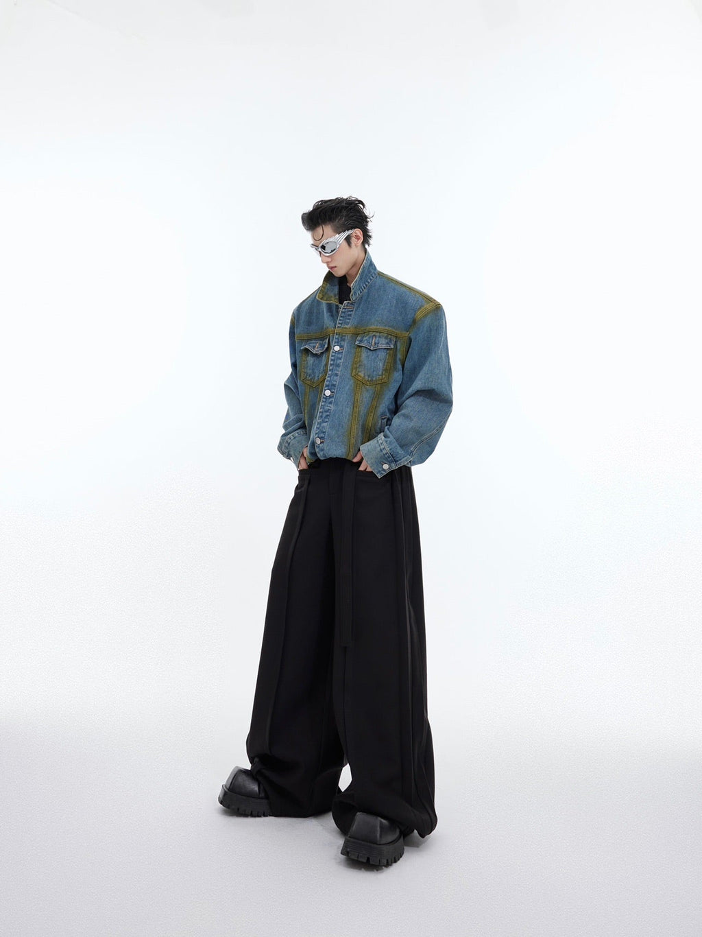 Washed Spray - Paint Gradient Denim Jacket - COPPING THREADS - ArguE CulturE