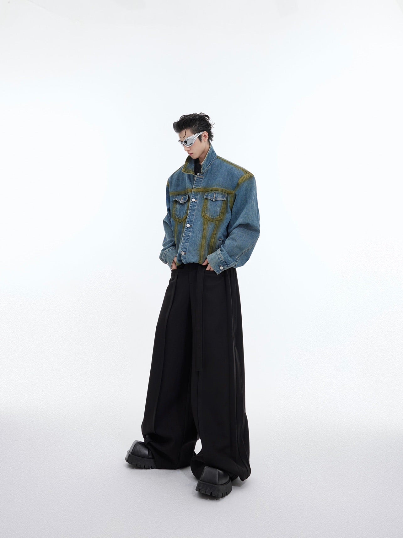 Washed Spray - Paint Gradient Denim Jacket - COPPING THREADS - ArguE CulturE