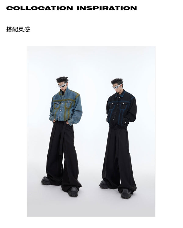 Washed Spray - Paint Gradient Denim Jacket - COPPING THREADS - ArguE CulturE