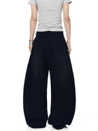 Washed Triple‑Stripe Deconstructed Wide‑Leg Jeans - COPPING THREADS - CT Select